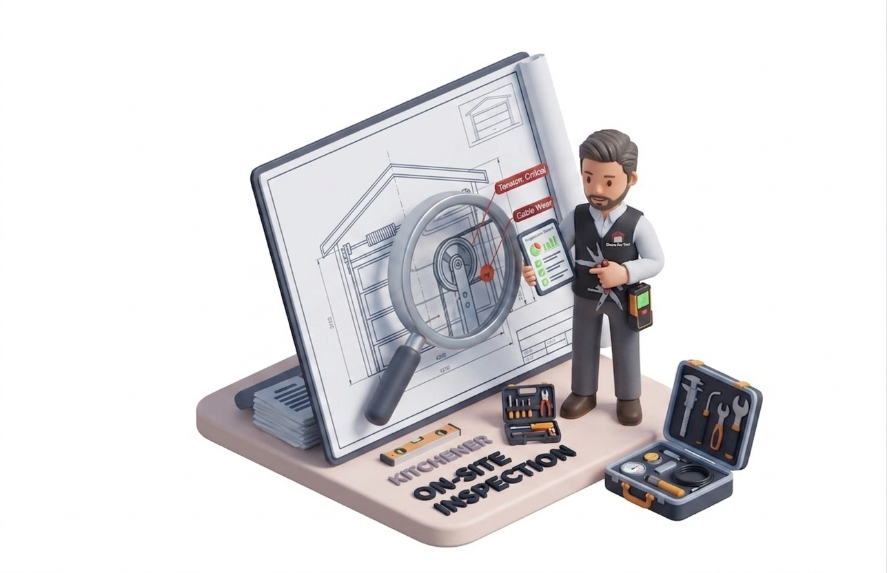 On-site garage door inspection Waterloo Kitchener